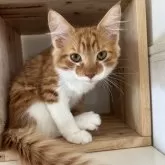 ノルウェージャンフォレストキャット【千葉県・男の子・2024年7月27日・レッドマッカレルタビー&ホワイト】の写真1「覆面のきれいな子です」