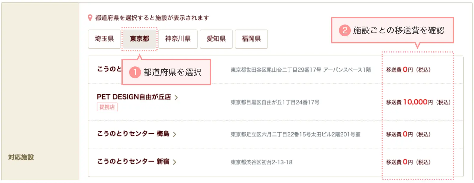 実際の移送費の確認方法