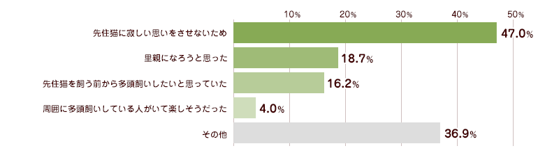 多頭飼いしようと思ったきっかけ統計グラフ