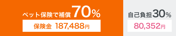 ペット保険で70％、187,488円補償